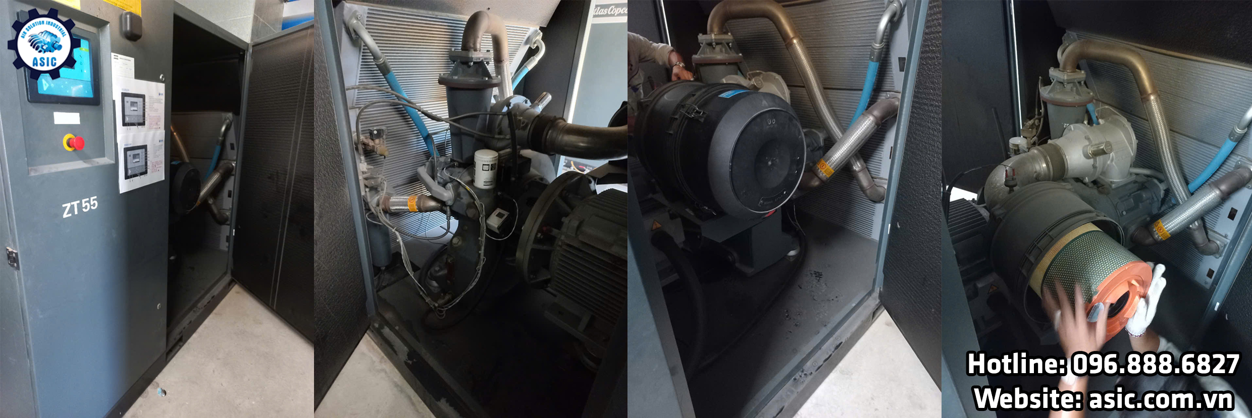 Máy nén khí trục vít không dầu ZT55 Atlas Copco